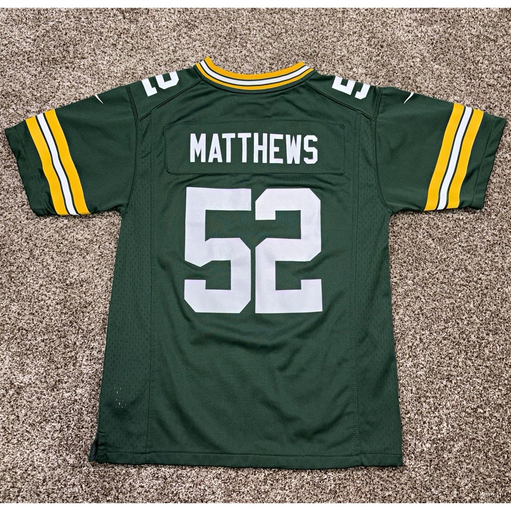 Nike NFL Green Bay Packers Clay Matthews #52 Green Yellow Youth L Jersey